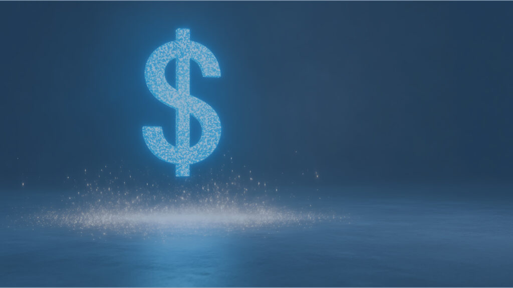Ad dollar allocation image with blue dollar sign.