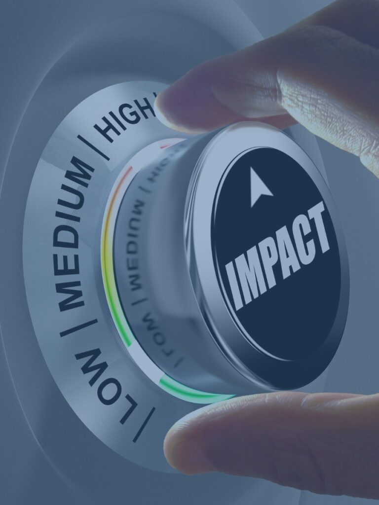 Dial with impact in center turning from low to high.